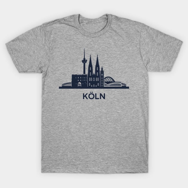 Cologne Skyline Emblem T-Shirt by yulia-rb